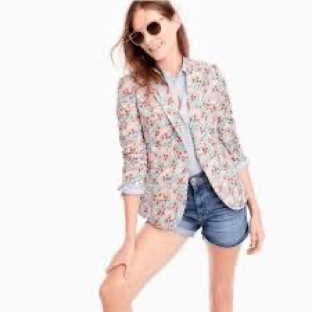J.Crew Campbell blazer in Liberty® poppy and daisy floral size 4 EUC